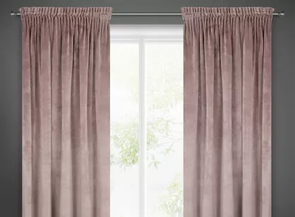 Zasłona gotowa na taśmie 140x270 VILLA welwetowa pudrowa jednokolorowa o aksamitnej strukturze