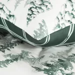 Pościel świąteczna 160x200 WINTER biała ciemna zieleń choinki z satyny bawełnianej - 3