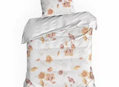 Pościel z mikrowłókna 140x200 IGA biała z wzorem delikatnych kwiatków Design 91