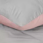 Pościel satynowa 160x200 NOVA 3 dwukolorowa gładka srebrna pudrowa - 3