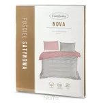 Pościel satynowa 160x200 NOVA 3 dwukolorowa gładka srebrna pudrowa - 6