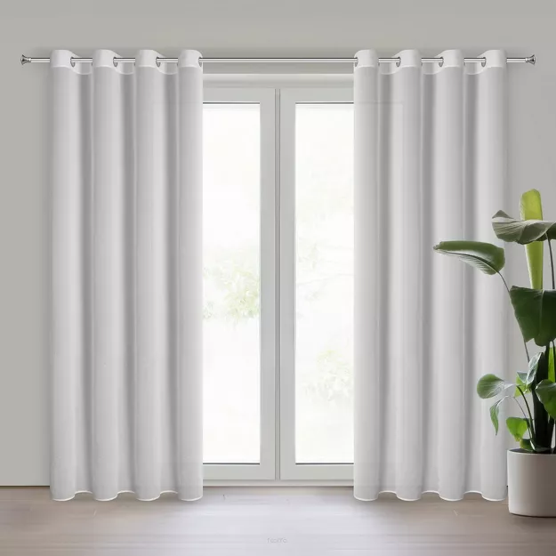 Firana na przelotkach 140x250 ARIADNA 2 biała z szyfonu zdobiona diamencikami