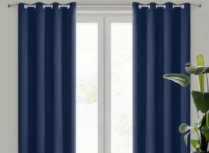 Zasłona na przelotkach 135x250 PARISA zaciemniająca granatowa jednokolorowa Design 91