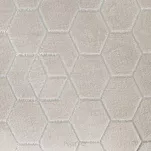 Koc flano 150x200 MALIBU kremowy typu flano z geometrycznym srebrnym nadrukiem - 2