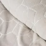 Koc flano 150x200 MALIBU kremowy typu flano z geometrycznym srebrnym nadrukiem - 4
