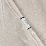 Koc flano 150x200 MALIBU kremowy typu flano z geometrycznym srebrnym nadrukiem - 6