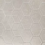 Koc flano 150x200 MALIBU kremowy typu flano z geometrycznym srebrnym nadrukiem - 4