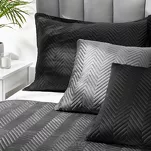 Poszewka welwetowa 50x70 Sofia czarna pikowana w gęstą jodełkę - 3