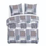 Pościel flanelowa 160x200 31511/2 szara patchworkowy wzór - 4