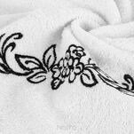 Komplet Ręczników 3 szt. CLAVIA białe z haftowanym czarnym wzorem delikatnych kwiatków w kartonowym pudełku - 2