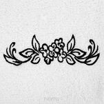 Komplet Ręczników 3 szt. CLAVIA białe z haftowanym czarnym wzorem delikatnych kwiatków w kartonowym pudełku - 3