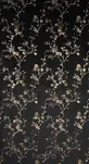 Zasłona na taśmie 140x270 SELENA welwetowa czarna z nadrukiem kwiatu jabłoni - 9