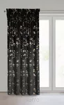 Zasłona na taśmie 140x270 SELENA welwetowa czarna z nadrukiem kwiatu jabłoni - 6