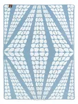 Koc bawełniany 150x200 2138-3 błękitny gemetryczna lilia wykończony szydełkiem - 2