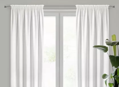 Zasłona na taśmie 140x270 ERIS kremowa w stylu eko z efektem melanżu