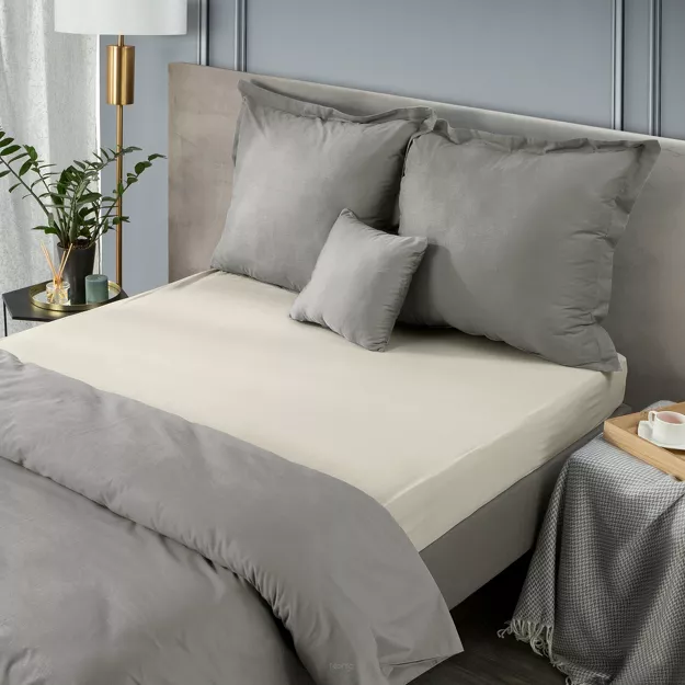 Prześcieradło z bawełny jersey z gumką beżowe 240x220 Design 91