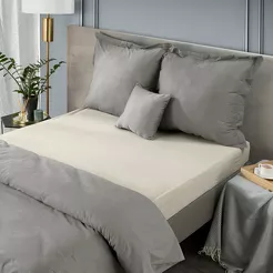 Prześcieradło z bawełny jersey z gumką beżowe 240x220 Design 91