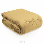 Koc akrylowy 160x240 CLARA 1 Pierre Cardin musztardowy jednokolorowy z wyhaftowanym logo - 3