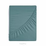 Prześcieradło z satyny bawełnianej z gumką NOVA 3 petrol 180x200 - 3