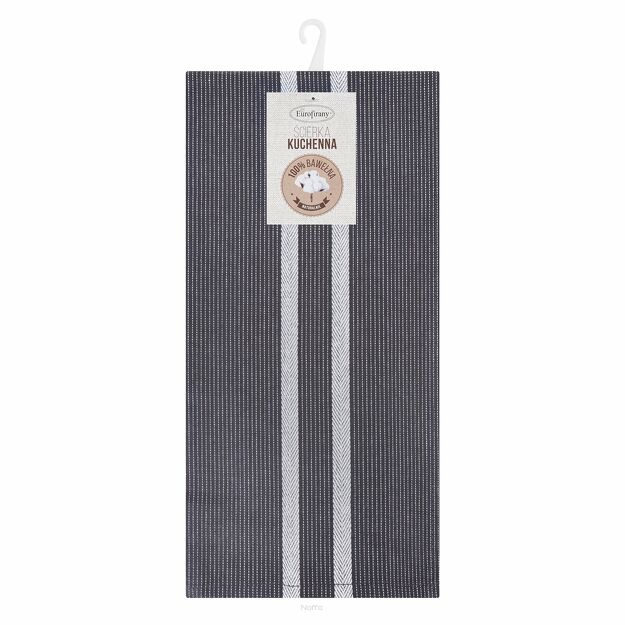 Ścierka kuchenna 50x70 OLIVIA 10 stalowa w paski z bawełny