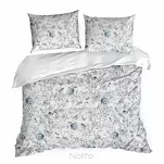 Pościel satynowa 160x200 SPRING 56 biała z zielonym wzorem botanicznym - 6