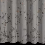 Zasłona na taśmie 140x270 SELENA welwetowa srebrna z nadrukiem kwiatu jabłoni - 7