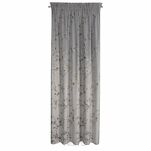 Zasłona na taśmie 140x270 SELENA welwetowa srebrna z nadrukiem kwiatu jabłoni - 12