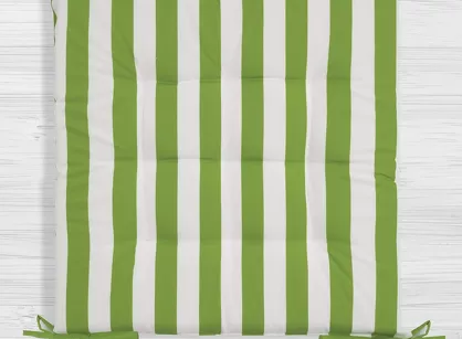 Poduszka 40x40 GARDEN jasna zieleń wzór w pasy siedzisko na krzesło pikowana z troczkami wodoodporna