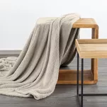 Koc na fotel 70x160 LORI beżowy puszysty jednokolorowy z kolekcji Design 91 - 4