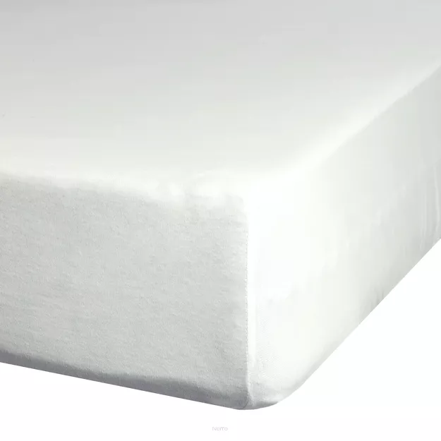 Prześcieradło z bawełny jersey z gumką ADELA kremowe 220x200 z kolekcji Ella Line