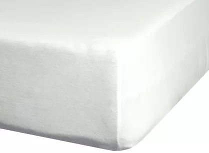 Prześcieradło z bawełny jersey z gumką ADELA kremowe 120x200 z kolekcji Ella Line