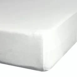 Prześcieradło z bawełny jersey z gumką ADELA kremowe 120x200 z kolekcji Ella Line