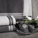 Ręcznik bawełniany 50x90 MADLEN czarny zdobiony kontrastową elegancką bordiurą - 6