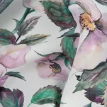 Zasłona na przelotkach 140x250 SIMONA biała fioletowa zaciemniająca z wzorem botanicznym - 3