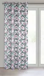 Zasłona na przelotkach 140x250 SIMONA biała fioletowa zaciemniająca z wzorem botanicznym - 6