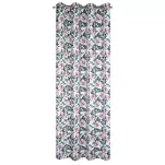 Zasłona na przelotkach 140x250 SIMONA biała fioletowa zaciemniająca z wzorem botanicznym - 15