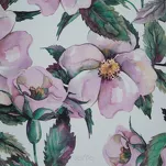 Zasłona na przelotkach 140x250 SIMONA biała fioletowa zaciemniająca z wzorem botanicznym - 2