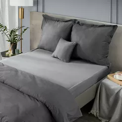 Prześcieradło z bawełny jersey z gumką stalowe 160x200 Design 91