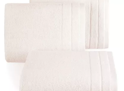 Ręcznik bawełniany 30x50 DAMLA jasny róż gładki z subtelną bordiurą