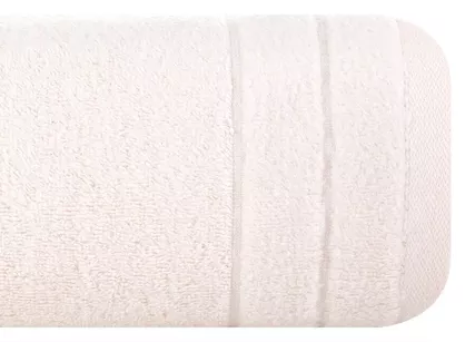 Ręcznik bawełniany 30x50 DAMLA jasny róż gładki z subtelną bordiurą