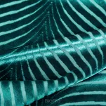 Zasłona gotowa na przelotkach 140x250 LUSSI welwetowa ciemny turkus jednokolorowa z falującym żakardowym wzorem - 4