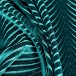 Zasłona gotowa na przelotkach 140x250 LUSSI welwetowa ciemny turkus jednokolorowa z falującym żakardowym wzorem - 3