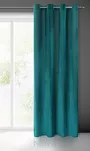 Zasłona gotowa na przelotkach 140x250 LUSSI welwetowa ciemny turkus jednokolorowa z falującym żakardowym wzorem - 10