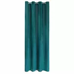 Zasłona gotowa na przelotkach 140x250 LUSSI welwetowa ciemny turkus jednokolorowa z falującym żakardowym wzorem - 9