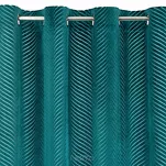 Zasłona gotowa na przelotkach 140x250 LUSSI welwetowa ciemny turkus jednokolorowa z falującym żakardowym wzorem - 8