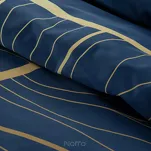 Pościel z makosatyny 220x200 PREMIUM 4 ciemny niebieski ze złotym wyrazistym wzorem z kolekcji Premium - 2