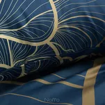 Pościel z makosatyny 220x200 PREMIUM 4 ciemny niebieski ze złotym wyrazistym wzorem z kolekcji Premium - 3