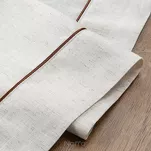 Obrus lniany 140x220 NATU 9 naturalny zdobiony szerokim mankietem z brązową lamówką - 5