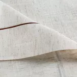 Obrus lniany 140x220 NATU 9 naturalny zdobiony szerokim mankietem z brązową lamówką - 7