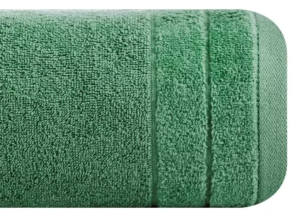 Ręcznik bawełniany 50x90 DAMLA zielony gładki z subtelną bordiurą